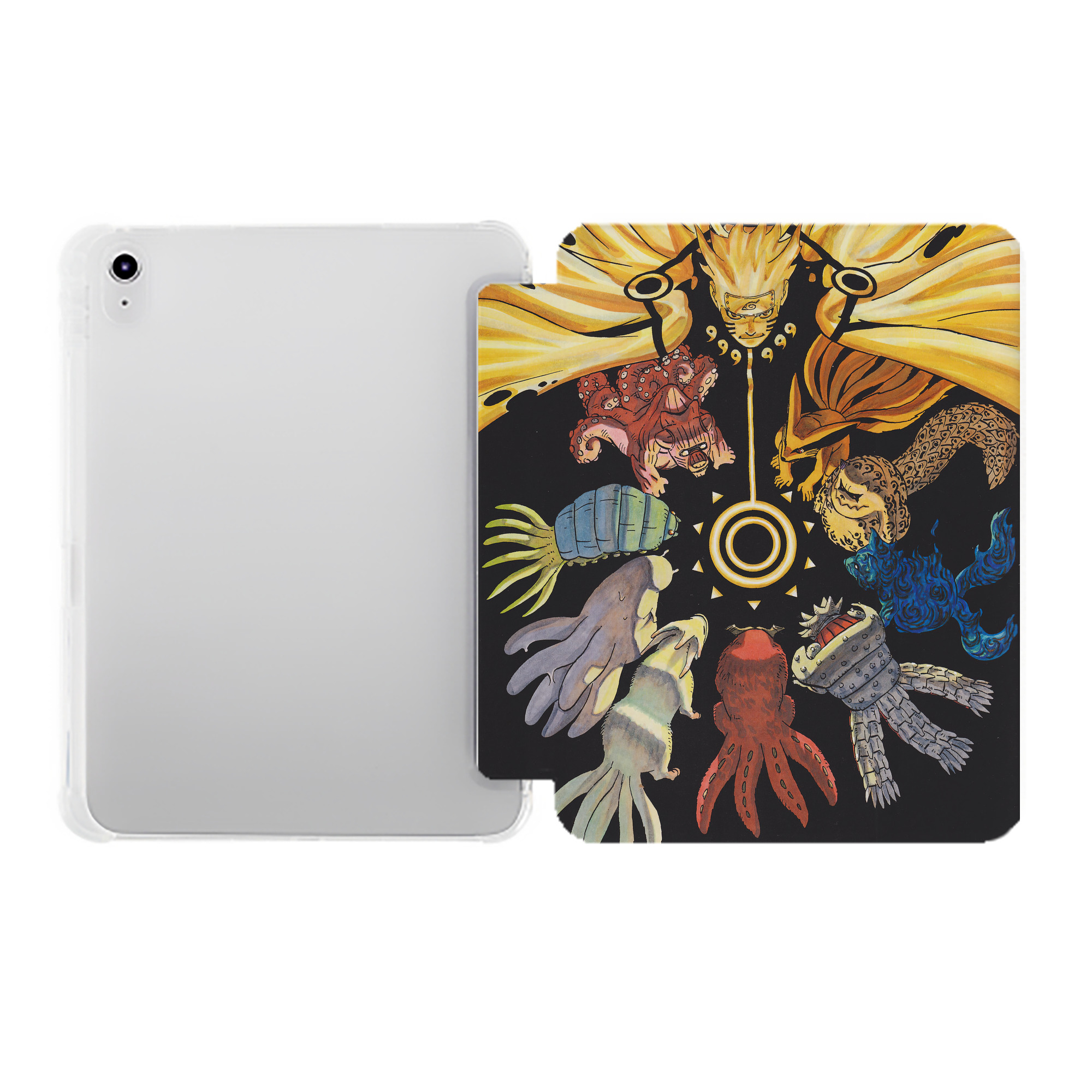 （画像用） NARUTO -ナルト- NARUTO -ナルト- 疾風伝 IPad ケース ペン収納付き 三つ折りスタンド PUレザー×シリコン 対応機種9.5/10.5/10.9インチ